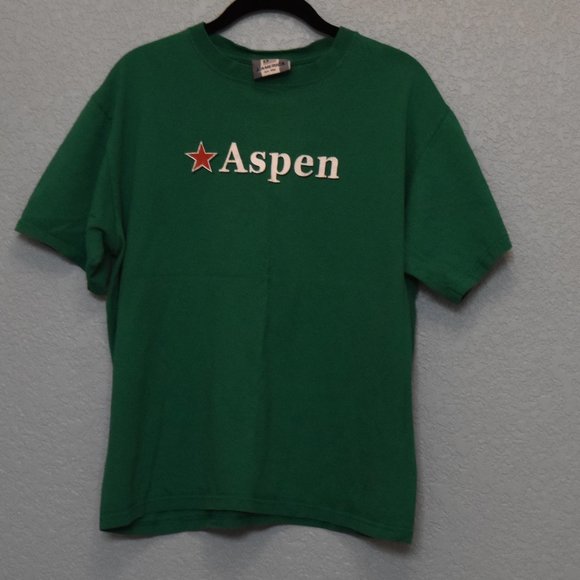 vintage 80s 90s green aspen t-shirt - Picture 3 of 3
